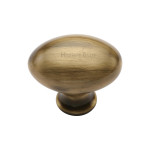 M Marcus Heritage Brass Oval Design Cupboard Knob 32mm 